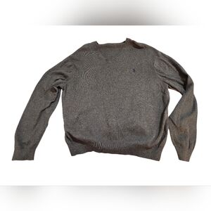 Vintage Ralph Lauren Men's V-Neck Gray Sweater